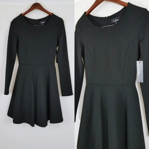 NWT Lulus Forever Chic Black Long Sleeve Dress size S - Picture 8 of 9